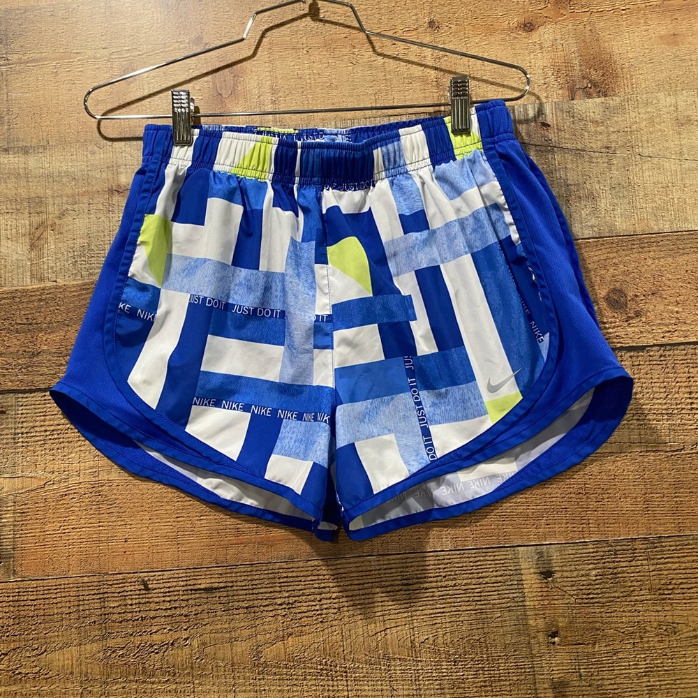 Nike Dri Fit Blue Printed Running Shorts Size Small